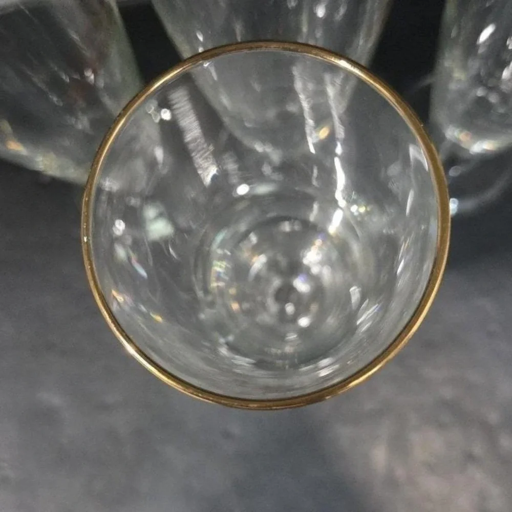 Budweiser Clydesdales Pilsner Glasses, Set of 4, Gold Rimmed Stemware, Drinkware